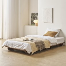 블랑누보 멜로우 무헤드 저상형 평상형 침대 깔판 낮은 침대 프레임 SS (높이 100), 월넛