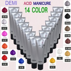 데미 어솔트 애시드 매니큐어 14COLOR 데미 염색, 1개, 블랙  BLACK