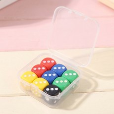 차머덕트 미니 아크릴 컬러 주사위 9개입 세트, 1개