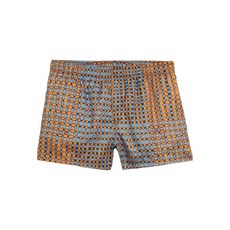 오스클렌 벤트 선 기하학 패턴 스윔 쇼츠, 블루계열+오렌지계열