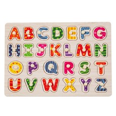 구니스토어 원목 꼭지퍼즐 알파벳 모양맞추기 조카생일선물 아이두뇌발달