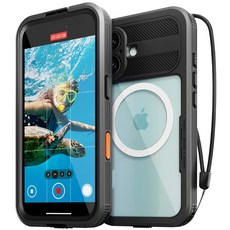 신지모루 맥세이프 풀커버 360도 워터락 방수케이스 핸드폰 방수팩, 아이폰 17 프로, 1개