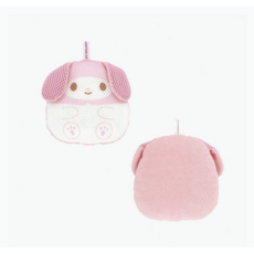 마이멜로디 다이컷 바디 스펀지 샤워볼 목욕타월, 1개, 화이트 핑크 혼합