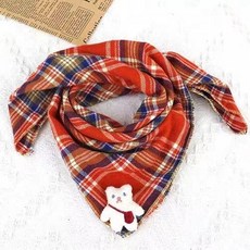 秋冬 保暖三角巾 兒童圍巾 可愛交叉 韓版兒童三角巾 韓版兒童三角圍巾小孩可愛護頸冬季防風薄款絲巾嬰兒寶寶格子圍脖