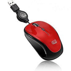 ADESSO 접이식 미니 마우스 iMouse S8B (내장 스크롤 휠 조절 가능한 DPI 멀티 컬러 LED 백라이트 향상된 광학 센서 포함 레드), red
