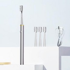 Jian 지능형 전동 칫솔 DuPont 부드러운 모발 및 커플을 위한 다양한 조절 가능한 설정, 1)silver