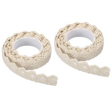 PATIKIL 파티킬 레이스 리본 점착 테이프 2롤 베이지 18mm