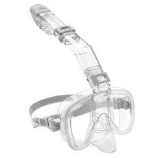 위베런 프리다이브 스노쿨링 마스크 숨쉬기편한 일체형 스노클링 장비 프리다이빙 물안경 세트, 쿨그레이