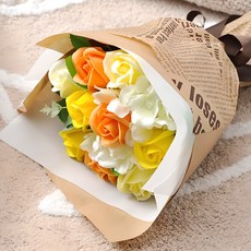 행복한세상 비누꽃 로즈다발, 오렌지믹스, 1개