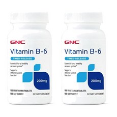 GNC 지엔씨 비타민 B6 200mg 100정, 2개