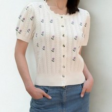 비꼴리끄 트위스트 조직 라운드 가디건 B252KC2010 550642