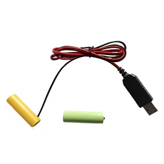 USB 전원 공급 장치 케이블 AAA 더미 배터리 제거기 케이블 원격 라디오 LED 조명용 USB 5V ~ 3V, 04 No.5 battery 1m, 01 CHINA, 1개