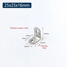 1Pcs 캐비닛 스크린 벽 각도 브래킷 SUS304 스테인레스 스틸 가구 패스너 코너 버팀대 조인트 90도 직각, 15 25x25x16mm