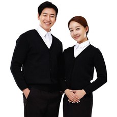 남성 여성 브이넥 간호사 간호조무사 병원 피부마사지 호텔 가디건 도톰한 원단 블랙