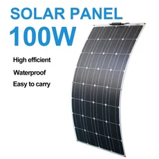 200w 캠핑카 태양광 패널 지붕 창고용 유연한 12v 배터리 충전용, 01 빠른  Mainland, 06 100W Solar Panel
