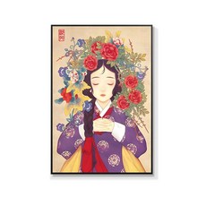 만들기 한복 그림 diy 만들기세트 장구 한국 스퀘어, 골드 프레임, 4