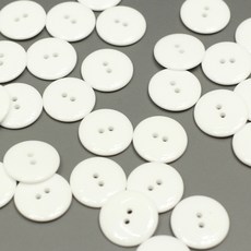 (100개 묶음) 2구 단추 / 간호사복 단추 20mm (흰색) (특대)