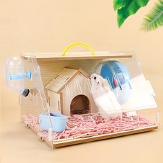 블랙케이세븐 햄스터케이지 투명 휴대용 아크릴 햄스터집 대형 HH-L1, 1개, 23*20*16CM