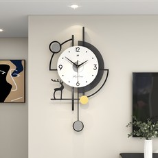 꿈의 상점 사슴 벽시계 패션 북유럽 현대 심플 무소음벽시계, 중형 42X75CM