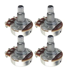 FLEOR 4PCS 기타 전위차계 볼륨 톤 18 스플라인 포트 A250K/ 긴/짧은 샤프트 부품, 03 Long Shaft B500K