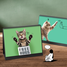 고양이 탁상달력 귀여운 냥이 인테리어 2026 캘린더 책상 사무실용 선물, 냥이탁상A+B, 1세트