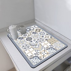 廚房碗盤瀝水墊水杯乾燥墊咖啡機浴室吸水墊餐桌檯面墊子吸水速幹廚房瀝水墊330*40cm, 1個, 廚房瀝水墊3