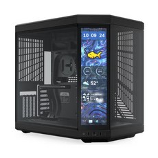 HYTE Y70 Touch infinite ATX 全景機殼 14.9 吋整合LCD觸控螢幕, 1個, Y70 TTI - 黑(BB)黑色