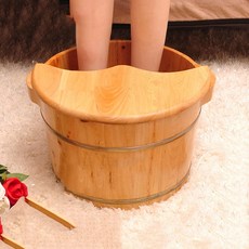 JINGHENG 가정용 원목 족욕기 습식 편백 나무 히노끼 족욕통, 1개, E