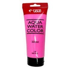 티티 아쿠아물감 220ml 대용량 수채화물감 14색 어린이집 유치원 초등학교 신학기 미술용품, 분홍