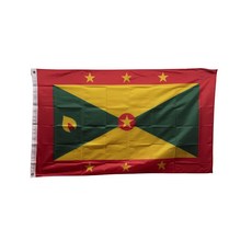 그레나다국기 Grenada flag 90x150cm 폴리에스터 90g 금속 고리 이중 스티치 마감, 1개, RED+YELLOW+GREEN