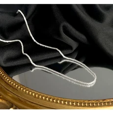 스노우체인여성을위한 인기있는 925 스털링 실버 스파클링 쇄골 체인 초커 목걸이 파인 쥬얼리 웨딩 파티, 01 Silver