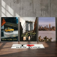 컨티뉴 뉴욕 여행 도시 3종 프리미엄 포스터 세트 A3 42cm