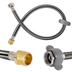 베스트공구야 HK 세면대 양변기 스텐 연결 고압 호스 연장용 40cm / 조절대 세면기 수전 자바라 손조립 스프링 관붙이 앵글밸브 화장실 욕실, 1개