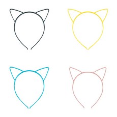 귀여운머리띠 고양이 머리띠 헤어밴드 동물머리띠, 소품 고양이머리띠(옐로우)