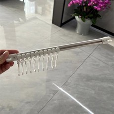 DFMEI 推拉帽子收納神器衣帽掛鉤寶寶襪子內褲家用夾子整理衣櫃免打孔, 1個, 30CM普通固定款】配10個S鉤:如圖