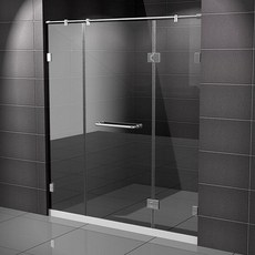 【海夫健康生活館】ITAI一太 皇冠5800 無邊框淋浴拉門 不鏽鋼 單開門 左右固定面 強化玻璃8mm