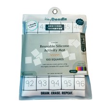 HeyDoodle 創意隨行矽膠畫墊，兒童塗鴉畫板，可重複使用，安全無毒, HeyDoodle 創意隨行矽膠畫墊, 100格數字遊戲, 1組, 1個