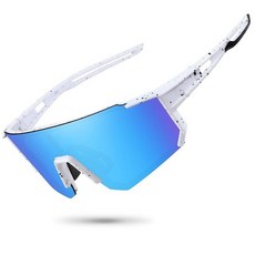 STORYCOAST 남성용 여성용 편광 스포츠 선글라스 자전거 안경 운전 낚시 사이클링 산악 UV400 보호 1 A 화이트 블루 169898, 1-(a) 화이트-블루