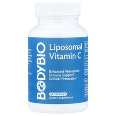 BodyBio 바디바이오 리포소말 비타민 C 500mg 60 캡슐 보충제, 1개