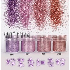 粉紫秀系列混合亮片亮粉10g大瓶裝，璀璨光療美甲細粉，六角亮片指甲裝飾, 1個, 1mm+細粉【225】10g瓶裝