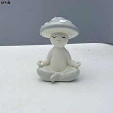 DFMEI 可愛打坐瑜伽桌面擺件家居客廳裝飾品花園庭院樹脂工藝品, 新冥想蘑菇A