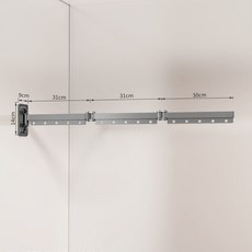 隱形折疊浴簾 免打孔折疊浴簾桿 浴簾軌道 隱形浴簾桿 浴室淋浴簾 折疊浴簾 折疊浴簾 伸縮浴簾 浴簾折疊, 槍灰三折單杆, 1個