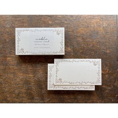 OEDA LETTERPRESS 活版印刷 留言卡, 1個, 白底古銅邊框