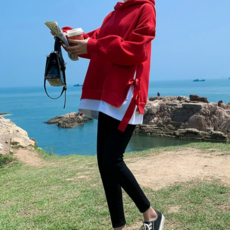 도오빠 벨로니온 여성 임산부 후드티 긴팔티셔츠 루즈핏 만삭