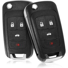 키 폽 무선 엔트리 교체용 리모컨 쉐보레 크루즈 이쿼녹스 카마로 임팔라 말리부 소닉 20102017년 부익 리갈 베라노 앙코르 알루어 라크로스 지엠씨 터레인 플립 차량 키폴 F, 4-BTN-2Pcs