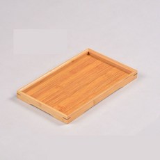 日式竹托盤 茶盤 家用簡約茶海小托盤 長方形木質收納托盤 日系風, 1個, 直角29-18*2.4cm