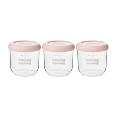 바망바망 이유식 용기, 3개, 핑크, 240ml