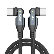 사또 C to C타입 고속충전케이블 PD 240W 180도 회전형, 1개, 블랙, 3m