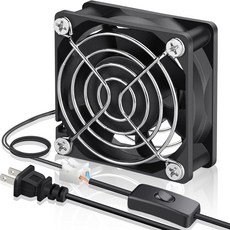 GDSTIME EC 냉각 팬 60mm x 25mm AC 110V 115V 120V 220V 240V 듀얼 볼 베어링, 80x25mm