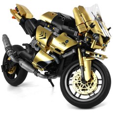 라푸유 황금두카티 슈퍼모터사이클 오토바이 MOC블록 테크닉바이크 인테리어 장식 모형 성인용 중국테크닉 블록세트, L8024, 1개